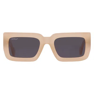 Off-white Boston Dark Grey Rectangular Unisex Sunglasses Oeri073 1707 54 In Neutral