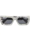Off-white Boston Rectangle-frame Sunglasses In Marble Dark Grey
