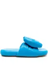 Off-white Bow-detail Leather Sandals In Blue