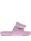 Off-white Padded Leather Sandals With Maxi Bow In Violett