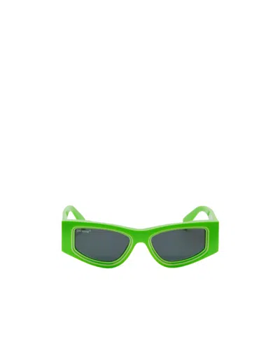Off-white Box Logo Sunglasses In Green