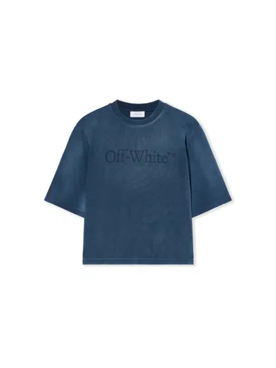 Off-white Boxy Logo Tee In Blue