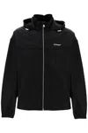 Off-white Off- Men's Boxy Windbreaker Jacket With Hood In Black - White (black)