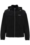 Off-white Off- Men's Boxy Windbreaker Jacket With Hood In Black