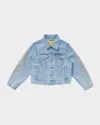 Off-white Diagonal Bookish Denim Jacket In Light Blue Y