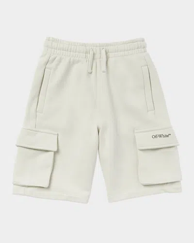 OFF-WHITE BOY'S BOOKISH DIAGONAL LOGO SWEATSHORTS
