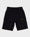 Off-white Sweatshorts With Logo Print Kids In Black/lime
