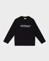 Off-white Big Bookish Logo-print Long Sleeve Cotton Jersey Tshirt In Black Reflective