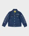 Off-white Blue Bookish Patch Denim Jacket In Medium Blue