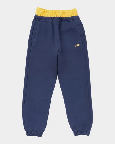 Off-white Kids' Drawstring Sweatpants In Blue
