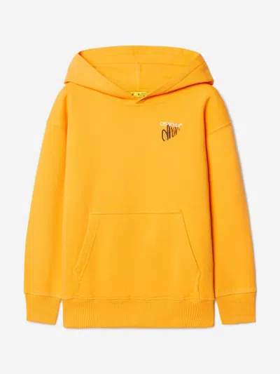 Off-white Kids'  Boys Arrow Sketch Hoodie In Yellow