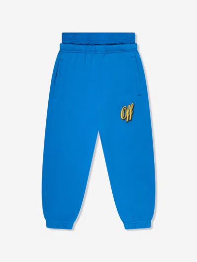 Off-white Kids' Boys Baseball Logo Joggers In Blue