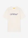 Off-white Boys Big Bookish Crackle Logo T-shirt In Multi