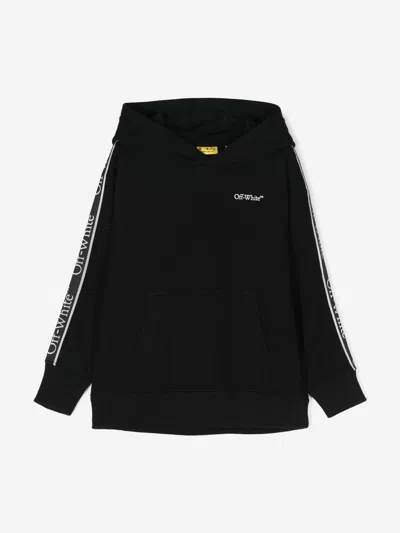 Off-white Kids'  Boys Bookish Logo Band Hoodie In Black