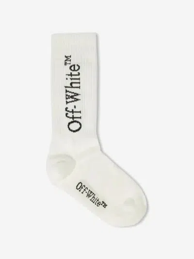 Off-white Babies' Boys Bookish Long Socks In White