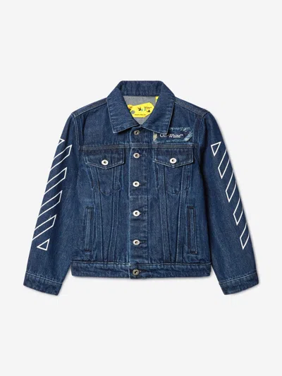 OFF-WHITE OFF-WHITE BOYS BOOKISH PATCH DENIM JACKET