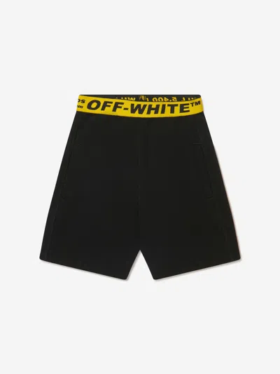 Off-white Kids' Boys Cotton Industrial Sweat Shorts 8 Yrs Black