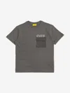 Off-white Boys Garment Dyed Cargo T-shirt In Gray