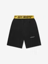 OFF-WHITE BOYS INDUSTRIAL LOGO BAND SWEAT SHORTS