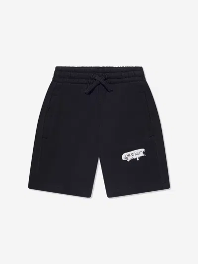 Off-white Kids' Boys Paint Graphic Sweat Shorts In Black