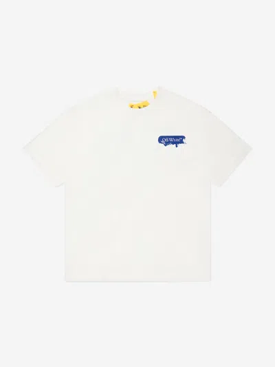 Off-white Kids' Boys Paint Graphic T-shirt In White