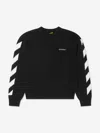 Off-white Logo Intarsia Cotton Sweater In Black