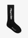 Off-white Boys Type Graphic Long Socks In Black