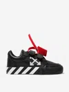 Off-white Boy's Arrow Stripe Leather Low-top Sneakers, Toddler/kids In Black