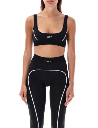 Off-white Off Stamp Seamless Bra In Black