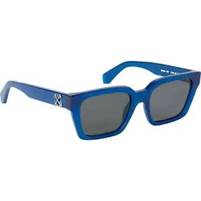 Off-white Branson Dark Grey Square Unisex Sunglasses Oeri111 4507 53 In Blue