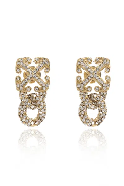 Off-white Brass Earrings In Gold