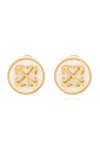 Off-white Round Arrow Earrings In Gold
