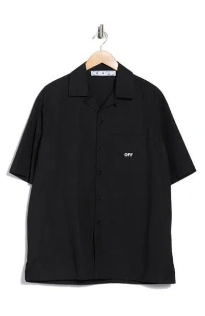 Off-white Brick Arrow Holiday Short Sleeve Cotton Shirt In Black