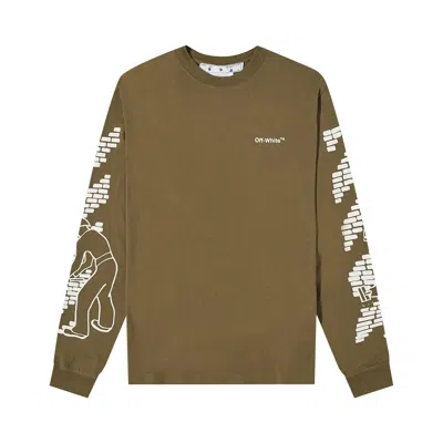 Pre-owned Off-white Bricks Skate Long-sleeve Tee 'green/white'