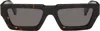 Off-white Manchester Rectangular-frame Sunglasses In Havana Dark Grey