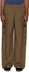 Off-white Brown Diagonal Cotton Track Pants In Multi