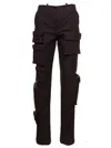 Off-white High Waist Straight Leg Cargo Pants In Brown