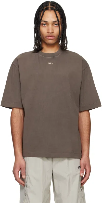 Off-white Brown Short Sleeve Martyrdom Arrow Skate T-shirt In Vintage Mo