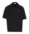 Off-white Graphic Print Bowling Shirt With Spread Collar In Black