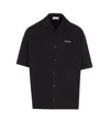 Off-white Graphic Print Bowling Shirt With Spread Collar In Black