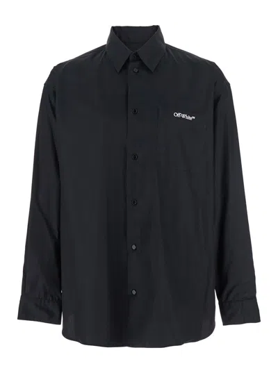 Off-white Brush Arrow Popl Over Shirt In Black