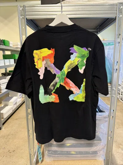 Pre-owned Off-white Brush Arrow T-shirt New 500$ Retail In Black