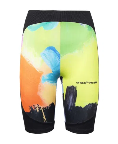 Off-white Brush Stroke Biker Shorts In Multicolor
