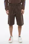 Off-white Brushed Cotton Cornley Jogger Shorts In Brown