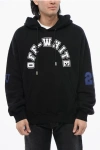 Off-white Brushed Cotton Football Printed Hoodie