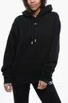 Off-white Off White Logo Cotton Hoodie In Black