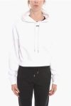 Off-white Brushed-cotton Hoodie With Logo Print