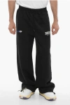 Off-white Brushed Cotton Joggers With Drawstring Waist