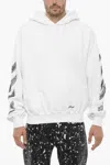 Off-white Brushed Cotton Scribble Diag Hoodie In White