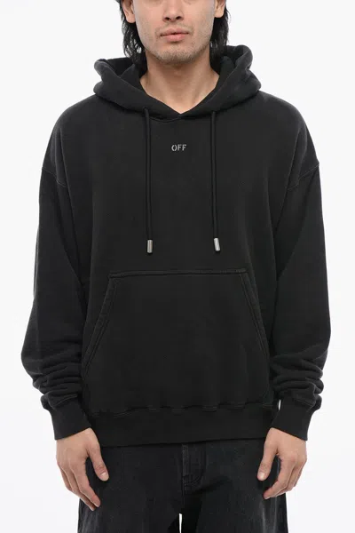 Off-white St. Matthew Over Cotton Hoodie Sweatshirt In Black